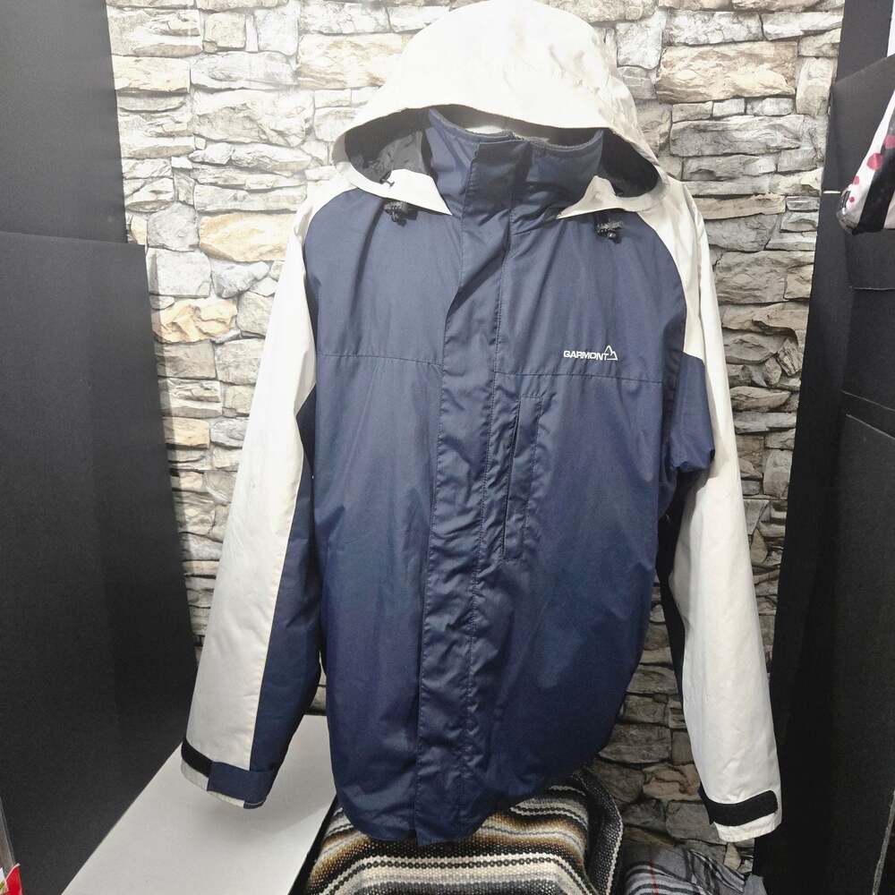 Garmont 2XL Two-Tone Navy and White Fleece-Lined Waterproof Hooded Jacket